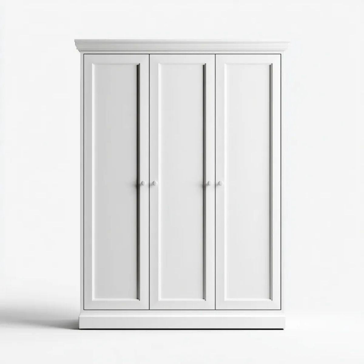 Biała szafa trzydrzwiowa z płyty MDF 150 × 60 × 200 cm