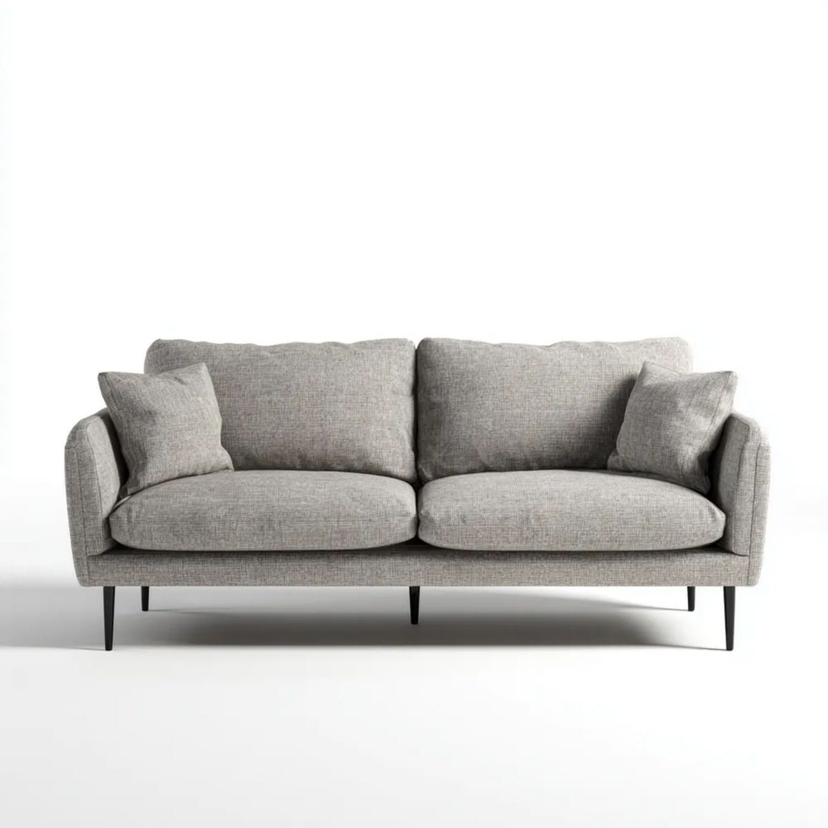 Sofa dwuosobowa szara z tapicerką poliestrową 180 × 85 × 82 cm