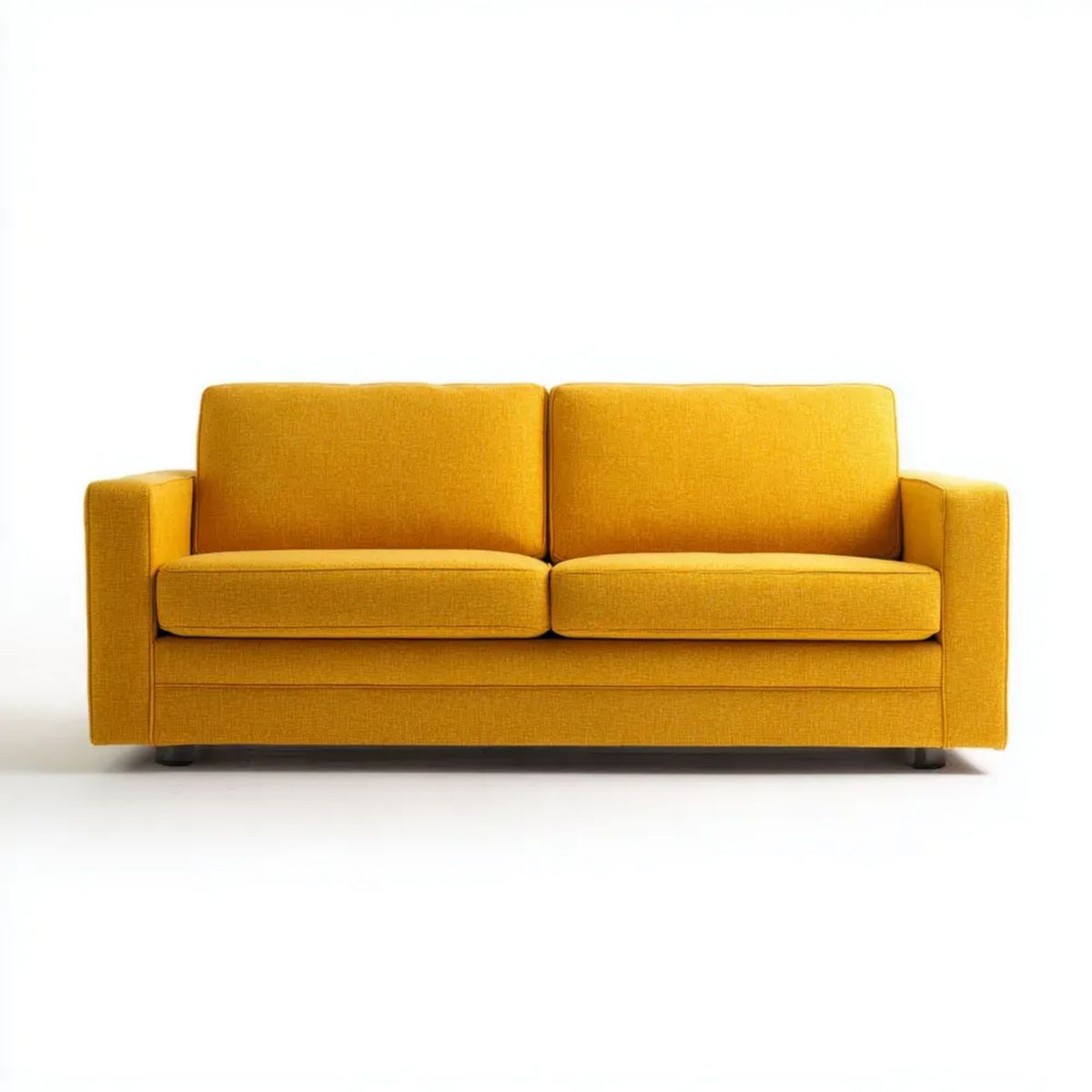 Sofa dwuosobowa musztardowa z tapicerką poliestrową 180 × 85 × 82 cm