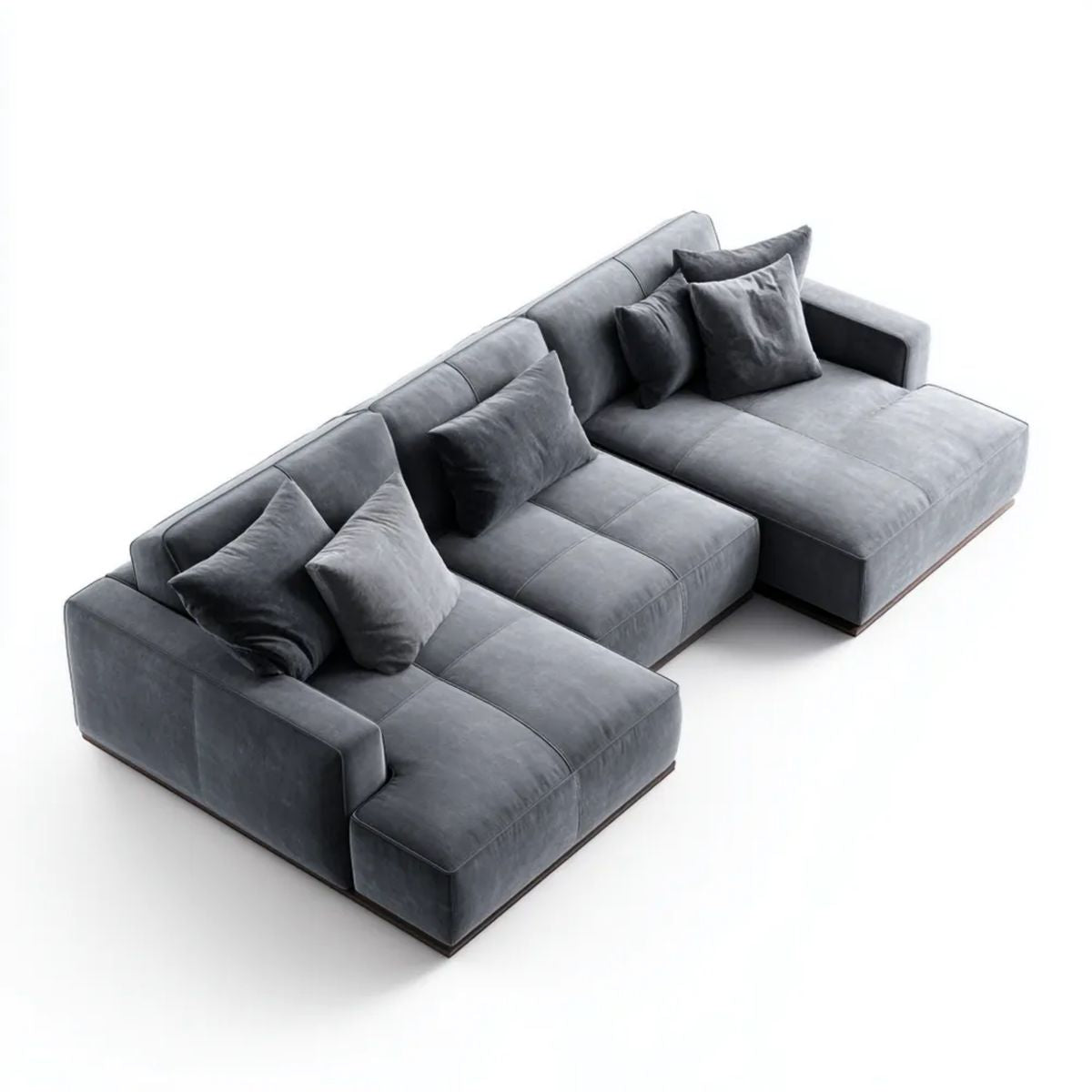 Modułowa sofa narożna w kształcie U z weluru ciemnoszara 320 x 210 x 85 cm