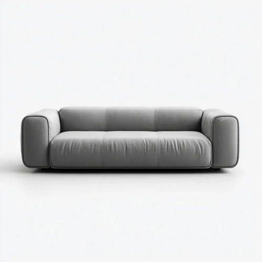 Trzyosobowa sofa z tapicerką PU, szara, 220 x 95 x 72 cm