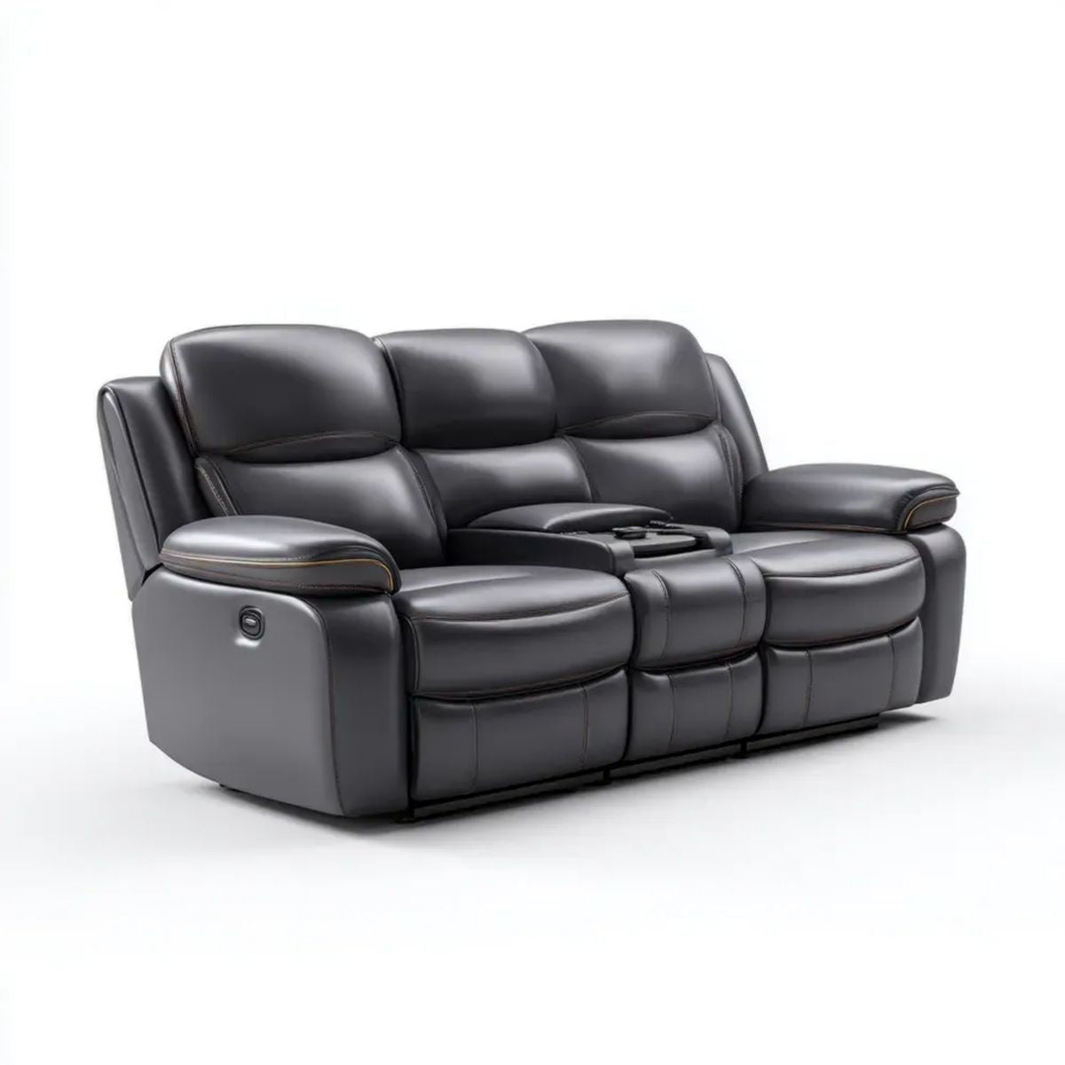 Dwuosobowa sofa z elektryczną funkcją relaks, czarna skóra syntetyczna PU, 190 x 95 x 100 cm