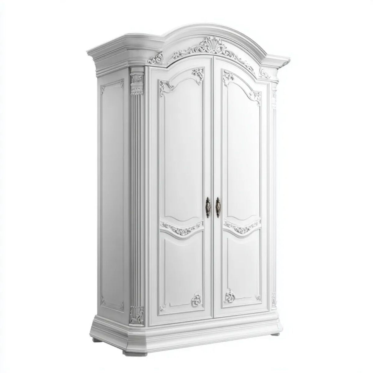 Biała szafa dwudrzwiowa z płyty MDF 120 × 60 × 220 cm z drzwiami uchylnymi