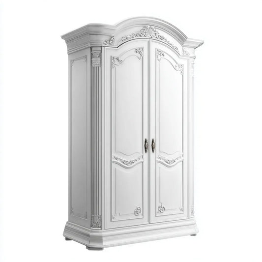 Biała szafa dwudrzwiowa z płyty MDF 120 × 60 × 220 cm z drzwiami uchylnymi
