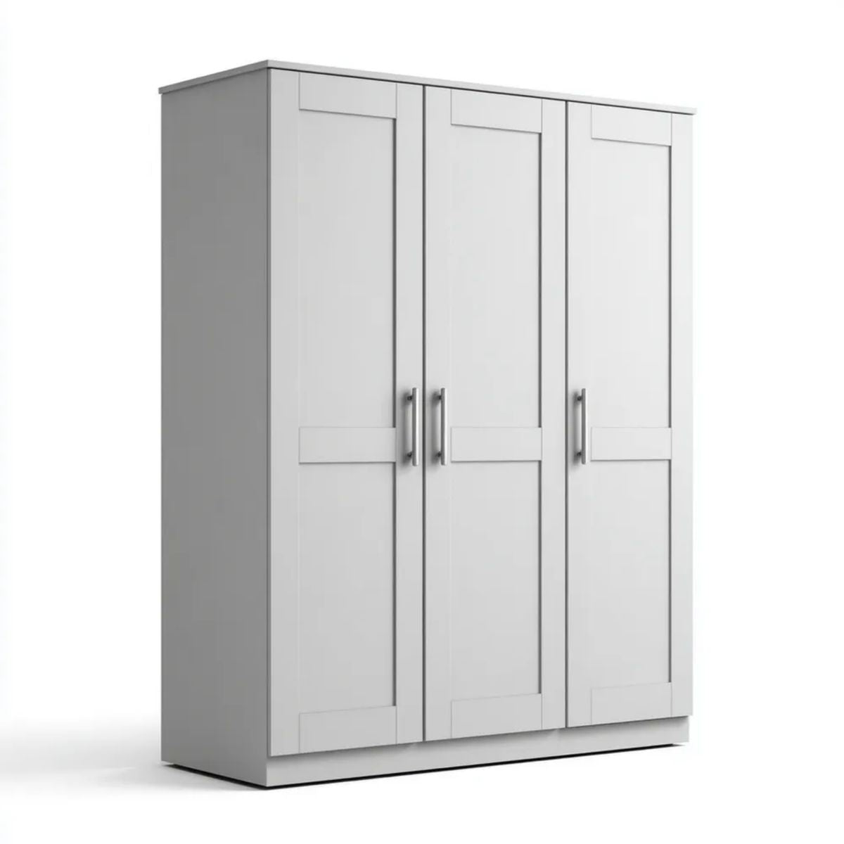 Biała szafa trzydrzwiowa z płyty wiórowej laminowanej 180 × 52 × 200 cm