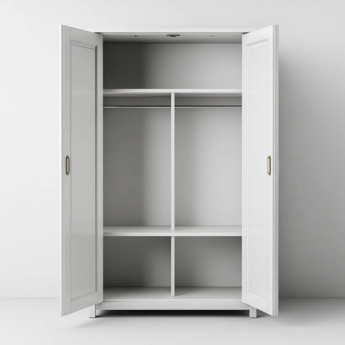 Biała dwudrzwiowa szafa z płyty MDF 100 x 50 x 200 cm
