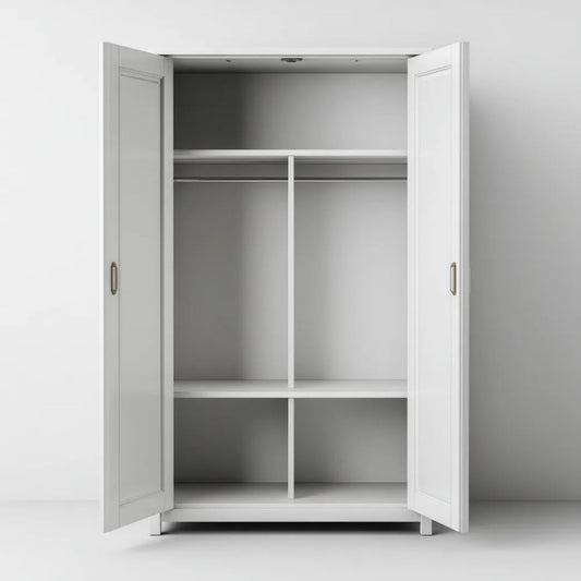 Biała dwudrzwiowa szafa z płyty MDF 100 x 50 x 200 cm