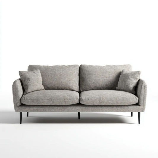 Sofa dwuosobowa szara z tapicerką poliestrową 180 × 85 × 82 cm